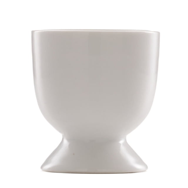 Hometrends Coquetier Blanc 1 Tasse, un Coquetier sur Piédestal en Porcelaine de 2,2 Po de Hauteur avec une Finition Blanche Émaillée à la Main, Va au Lave-Vaisselle et au Micro-Ondes, Idéal pour les Repas et les Réceptions, Convient Aussi pour Tenir de Petits condiments Ou Épices.