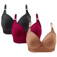 thumbnail image 2 of Timegard 3pc Bras for Women No Underwire Plus Size Adjustable Strap Ruched Comfort Everyday Bralette, 2 of 4
