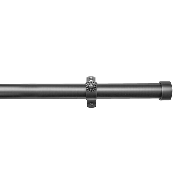 Tailor & Taylor 1 Inch Decorative Curtain Rod, 72 inches Width Windows Rod with Y Style Bracket with Metal Wall Mount Brackets Finials for Living Room, Kitchen and Windows (Pewter)