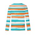 thumbnail image 4 of Penkiiy Men's Round Neck Striped Sweat Absorption Long Sleeve T-Shirt Tops XL Multicolor, 4 of 5