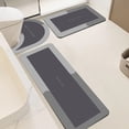 thumbnail image 2 of Ohufall 47in 3 Piece Bathroom Mat Set Rubber Back Non Slip Super Absorbent Washable For Home Hotel Shower, 2 of 9