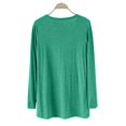 thumbnail image 4 of Breezora Ladies V Neck Modal Asymmetrical Long Sleeve Open Front Cardigan Sweater Green, 4 of 8