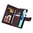 thumbnail image 5 of Case for iPhone 13 Cover Zipper Pocket Wallet Case Magnetic Protective - Braun, 5 of 5