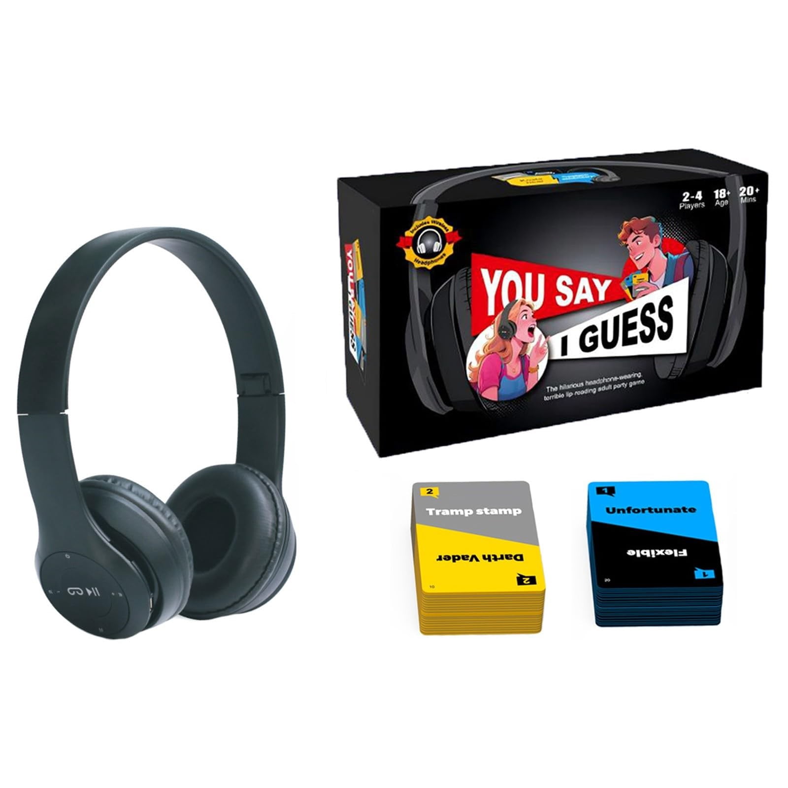 MVRLSH Clearance! Sorry What Game – Uncensored Lip Reading Games For Adults – Based On The Trending Headphone Challenge – 2+ Players 40 000 Fun Phrase – Card Games