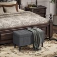 thumbnail image 2 of HOMCOM Ottomane de Rangement, Banc de Bout de Lit en Tissu de Lin, Gris, 2 of 10