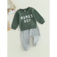 thumbnail image 3 of Honganda Toddler Boys 2Pcs Pants Sets Long Sleeve Letter Print Sweatshirt Tops and Drawstring Pants Sets, 3 of 9
