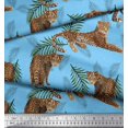 thumbnail image 2 of Soimoi Cotton Poplin Fabric Leaves & Leopard Animal Decor Fabric Printed Yard 56 Inch Wide, 2 of 3