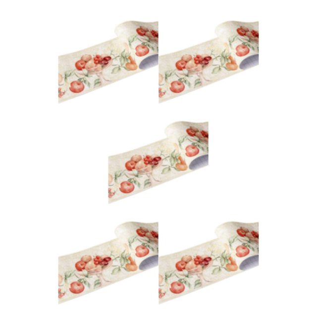 Decodeary Wood Marbling SelfAdhesive Skirting Line Exquisite Workmanship And Retro Fashion PVC Waterproof Waist Line For Wall PVC green fruit 5Set
