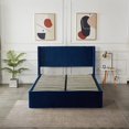 thumbnail image 2 of Velets Oliver Queen Size Lift Up Bed Frame Storage Platform Bed with Wingback Headboard Upholstered Bed Frame, Velvet Fabric with Hydraulic Support Bars, Blue, 2 of 5