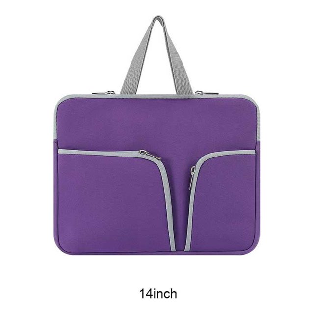 Laptop Sleeve Waterproof Computer Case Portable Bag Pocket Carrier Pouch Protector Reusable Compartments Business Storage Purple 14inch
