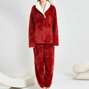 Gift TIMIFIS Women Fleece Pajama Sets Long Sleeve Tops and Pants PJs Sets Joggers Plush Loungewear Sleepwear pring/Summer