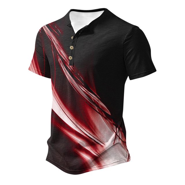 Mefallenssiah Hommes Hauts, Décolleté Hommes Décontracté Col Rond Impression Pull Sport Manches Courtes T Chemise Chemisier