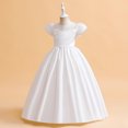 thumbnail image 3 of RXIRUCGD 2025 Vêtements d'Été pour Enfants Robe pour Enfants Couleur Unie Satin Robe Princesse Fête d'Anniversaire Mode Spectacle Robe Piano, 3 of 8