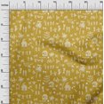 thumbnail image 3 of oneOone Cotton Poplin Gamboge Yellow Fabric Asian Floral Block Sewing Craft Projects Fabric Prints by Yard 42 Inch Wide, 3 of 4