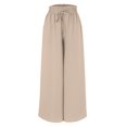 thumbnail image 3 of GZWYHT Wide Leg Pants,Palazzo Pants,Women's Wide Leg Pants Flowy Ruffle Solid Color Drawstring Waist Pants,Flowy Pants,High Waisted Pants,Sweatpants Women,Beige,L, 3 of 4