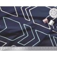 thumbnail image 3 of Soimoi Blue Velvet Fabric Arrow Symbol Printed Fabric 1 Yard 58 Inch Wide, 3 of 5