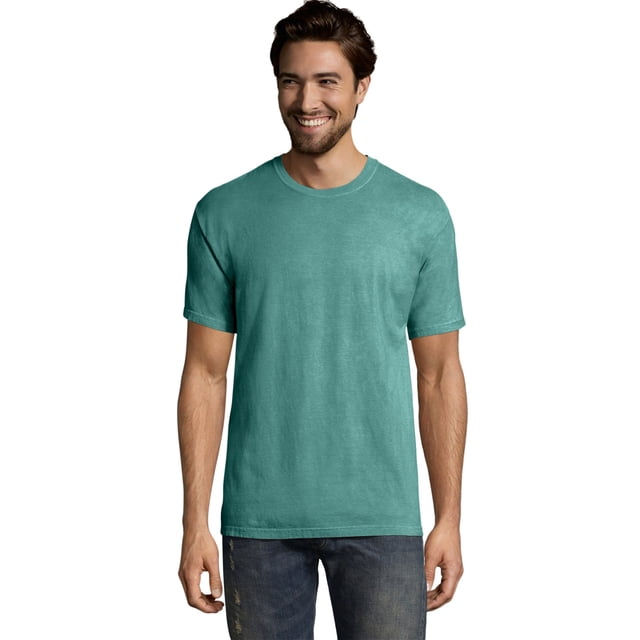 Hanes Mens Big ComfortWash Garment Dyed Short Sleeve Tee, M, Spanish Moss