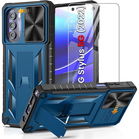 XINQIHANG for Motorola Moto G-Stylus-5G-2022 Case: Military Grade Drop Proof Protection Cover with Kickstand | Matte Textured Rugged Shockproof TPU | Protective Phone Case for Moto G Stylus 5G 2022