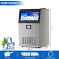 thumbnail image 2 of IdealHouse Commercial Grade Ice Maker Machine100lbs/24H,2 Water Inlet Modes,Stainless Steel Under Counter Ice Machine with 33lbs Storage Bin,Freestanding Ice Maker 50Pcs/Cycle, 2 of 6
