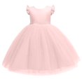 thumbnail image 1 of RXIRUCGD 2025 Vêtements d'Été pour Enfants Robe Bouffante en Maille Unie pour Filles Robe de Performance Formelle pour Filles, 1 of 4