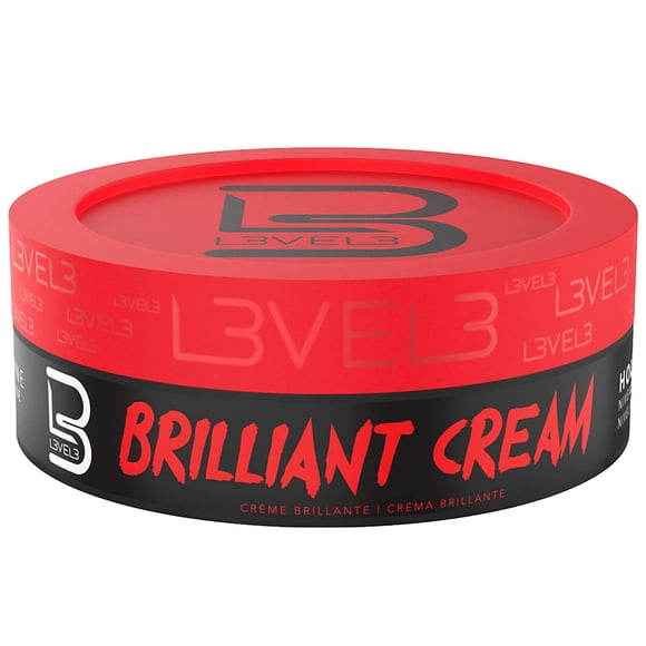 L3VEL3 Brilliant Cream - Soft, Medium Hold - Improves Hair Texture and Shine - Gives Hair a Sleek Look - Leaves No Visible Residue - Enriched with Provitamins - Luscious Consistency - 5.07 oz