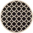 thumbnail image 1 of Safavieh Courtyard Tapis Intérieur Extérieur Noir - Rond 4 Pieds, 1 of 4