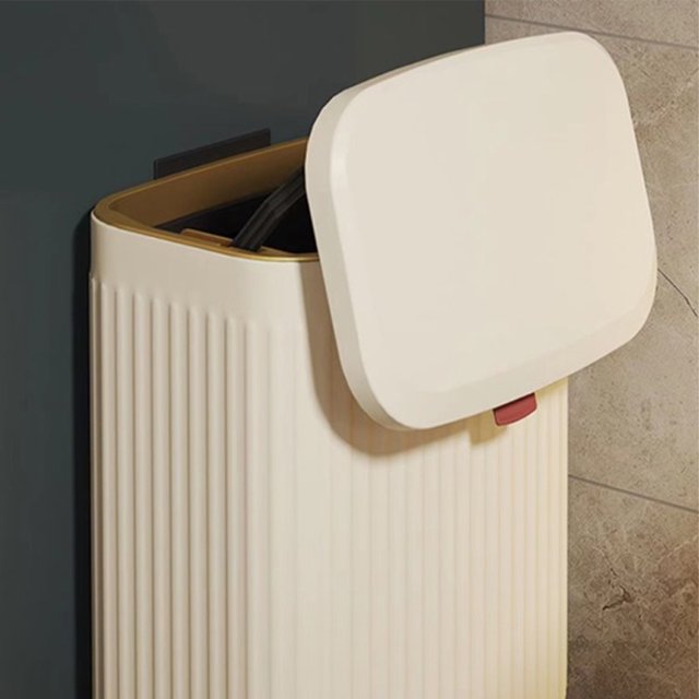 Ruiboury Eco-friendly Hanging Kitchen Garbage Can Efficient Waste Disposal Durable white 8L