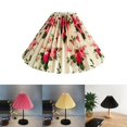 thumbnail image 4 of Korean Style Pleated Lampshade E27 Fabric Lamp Shade Covers Mid Century Cloth Printing, 4 of 7