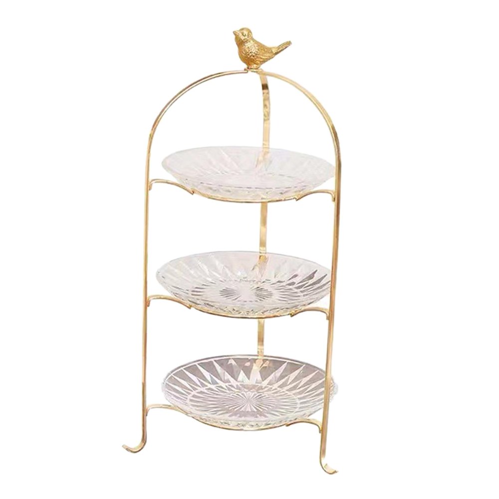 Luxury Cake Stand 3 Tier Serving Tray Dessert Tray for Kitchen Pastry Candy 2 floors