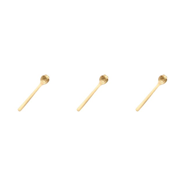 Redempat Cute Tea Spoon Exquisite Stainless Steel Spoon For Tea Drinking Teaware cat paw gold 1 3Set