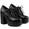 thumbnail image 4 of Unique Bargains Bottines à Plateforme à Talon Bloc Haut pour Femmes, 4 of 7