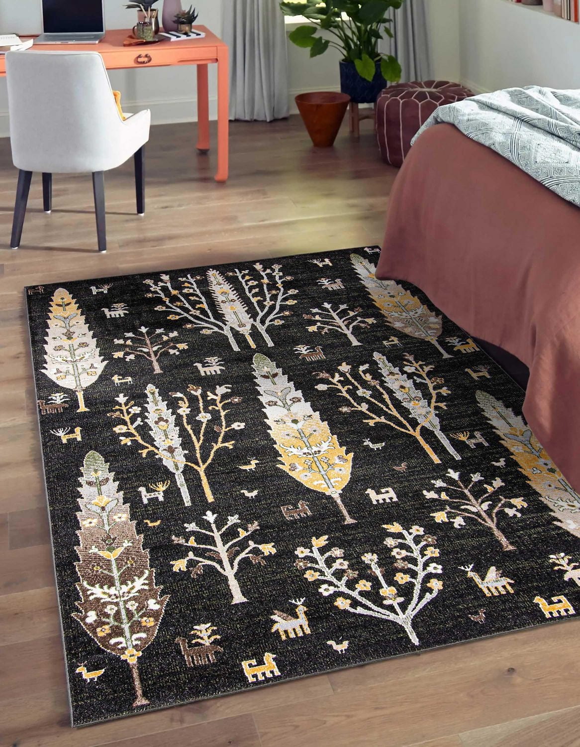 ECARPET Washable Boho Chic Area Rug for Bedroom, Living Room