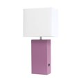 thumbnail image 1 of Elegant Designs Modern Leather Table Lamp with USB and White Fabric Shade, 1 of 7