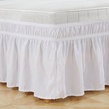 Herwey Elastic Bed Skirt, Elastic Bed Ruffle,Elastic Polyester Bed Skirt Ruffle Easy Fit Spread Cover Valance