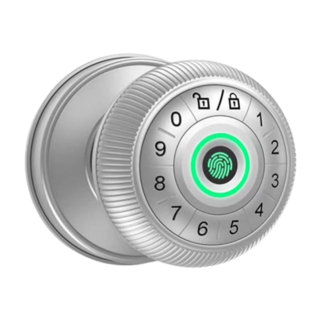 mmirethe 2pcs/set Door Lock With Keypad Fast Security Double Unlocking Method Of Semiconductor Fingerprint silver