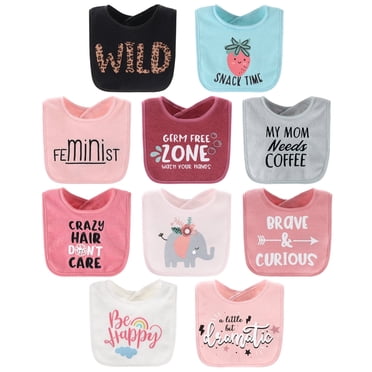 The Peanutshell Bavoirs en Ratine pour Bébé Fille, Lot de 10, Enfant Sauvage