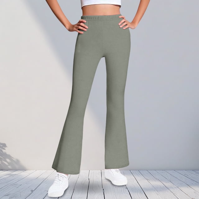 Cowsor Girls Flared Dress Pants – Soft Bell Bottom Uniform Pants for School or Daily Wear