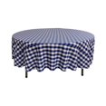 thumbnail image 1 of LA Linen Gingham Checkered Tablecloth, 72'' Round, White & Royal Blue, Polyester, Made in USA, 1 of 4