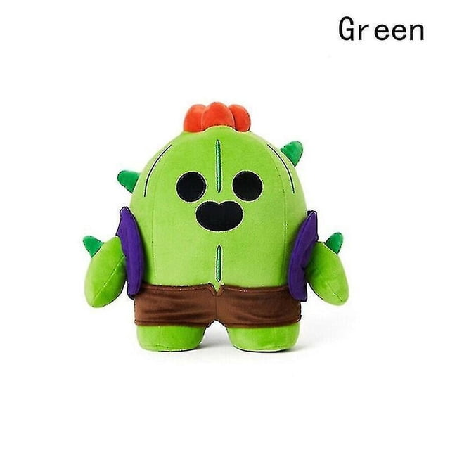 Poupée de Jeu Mobile Wilderness Carte de Combat Poupée Jouet Brawl Stars Peluche Debout par ZJKDGJKJ. une Peluche Verte de 25 cm Ressemblant à un Personnage cactus avec des Pointes orange sur le Dessus, des accents de Bras Violets et des shorts Bruns. Fabriquée en Coton PP, Elle Est Légère à Environ 160 g et Convient aux Enfants de 7 à 14 Ans. Idéale comme Cadeau Ou Article Décoratif pour Lits et sofas.
