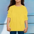 thumbnail image 2 of TIEVOSA Garçons Filles Automne Manches Longues T-Shirt Uni à Imprimés Hauts pour 6-7 Ans (Jaune), 2 of 4