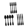 thumbnail image 1 of Transemion Plastic Forks Spoons Knifes Silverware Decor Party Black 18.5cm 1Set, 1 of 6