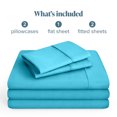 thumbnail image 2 of Bare Home Premium 1800 Collection 5-Piece Bed Sheet Set, Split King, Aqua, 2 of 10