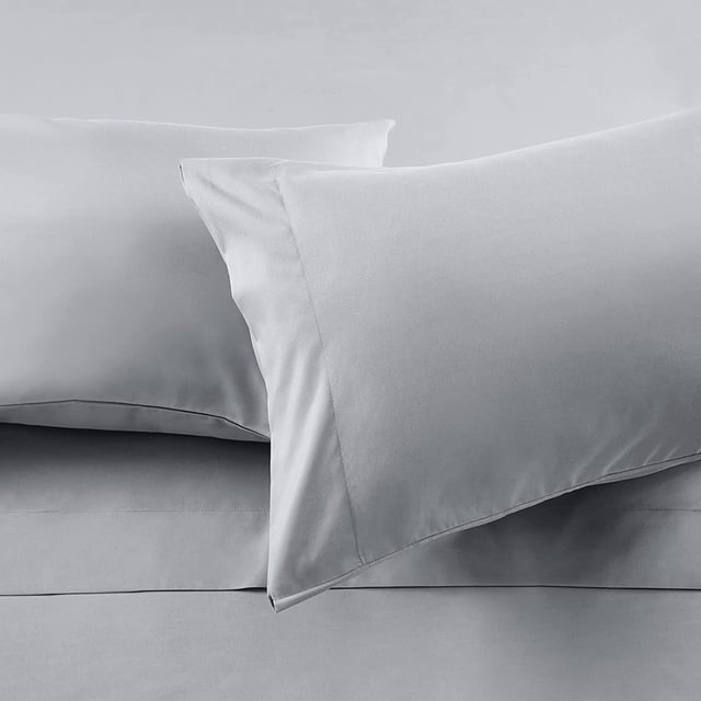 1200 Thread Count 100% Egyptian Cotton 4-Piece Bed Sheet Set (1 Flat, 1 Fitted Sheet, 2 Pillow Covers) 27 Inches Deep Pocket Solid Pattern