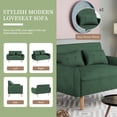 thumbnail image 4 of Sobaniilo 47" Small Modern Loveseat Sofa, Mid Century Linen Fabric 2-Seat Sofa Couch Tufted Love Seat with Back Cushions and Tapered Wood Legs for Living Room, Bedroom and Small Space (Green), 4 of 5