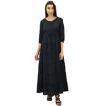 thumbnail image 4 of Bimba Robe Maxi d'Été en Coton à Manches 3/4 pour Femme, Taille à Cordon, 4 of 7