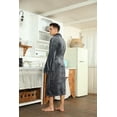 thumbnail image 3 of U2SKIIN Mens Fleece Robe, Soft Warm Long Plush Shawl Collar Fleece Bathrobe,(Dark Grey,L-XL), 3 of 5