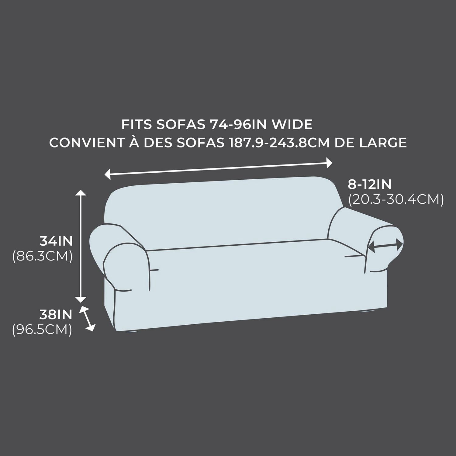 Housse en tissu recyclé SmartFit Chenille Stretch Canapé, 1 pièce, bleu
