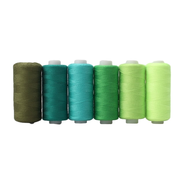 Transemion 1/2/3 Premium Polyester Thread Spools - Kit For Home Sewing Polyester Is Green 6-color line 1 Pc