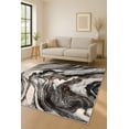 thumbnail image 1 of LaDole Rugs 4x6 ft Modern Earth Abstract Area Rug | Contemporary Small Carpet For Bedroom, Living Room, Kitchen, Entry Way, Indoor Floor Décor | Grey Ivory, 1 of 5