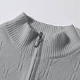 thumbnail image 4 of Rbaofujie Chandail à Col Rond pour Hommes Mode Hommes Couleur Unie Demi-Fermeture Éclair Tricoté Col Montant Chandail Décontracté Gris Chandail à Capuchon Lesté, 4 of 8